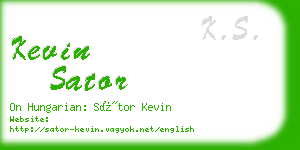 kevin sator business card